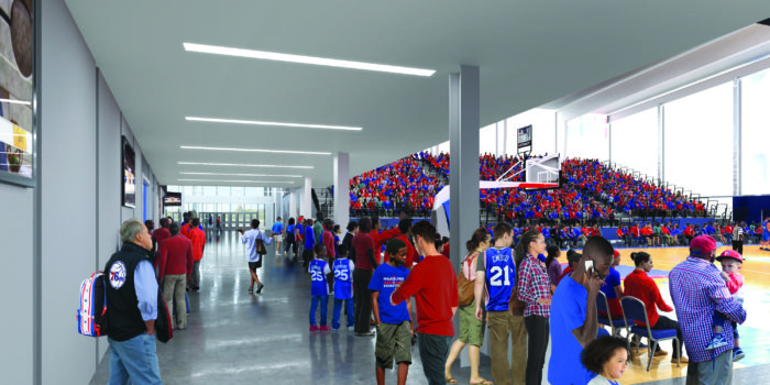 76ers fieldhouse interior rendering