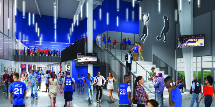 76ers fieldhouse interior rendering