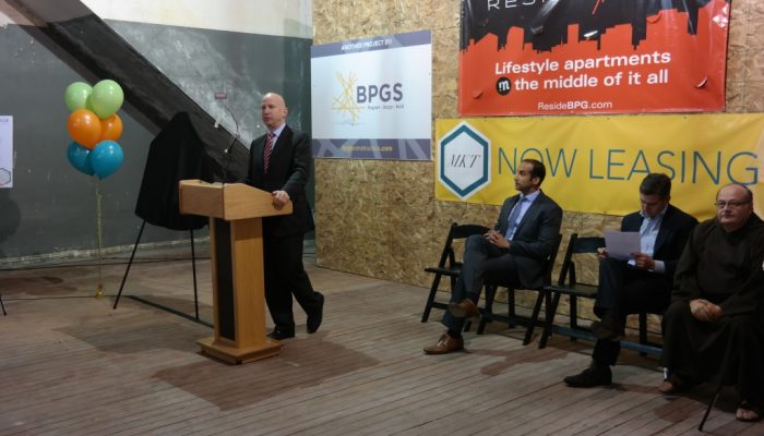Governor Jack Markell at 627 Market Street a BPGS Construction Site