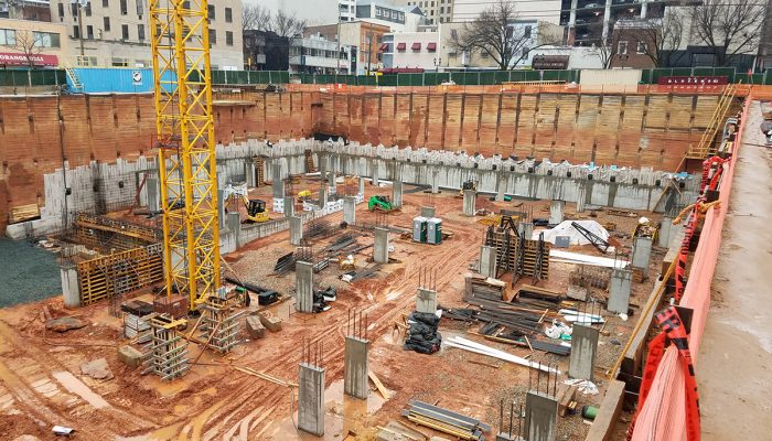 The Residences at Mid-town Park and Mid-town Park Garage Pour