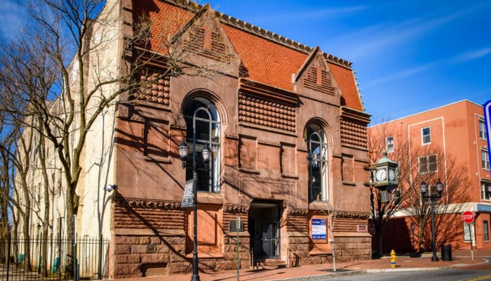 Red stone building